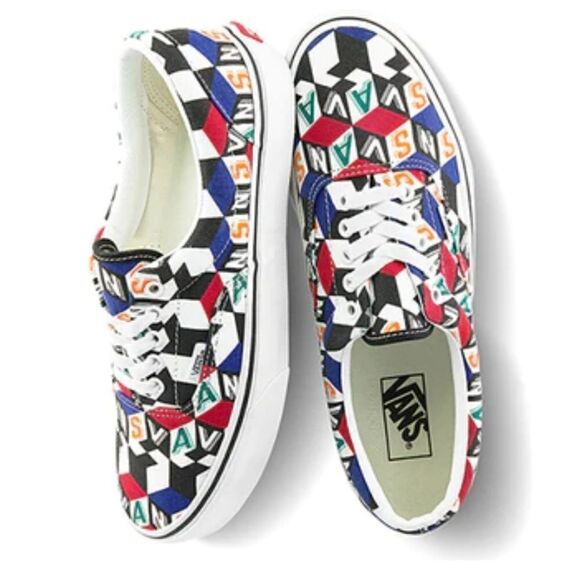 New VANS UA Era Checker Cube Multi / True White Mens 9 - Picture 2 of 11